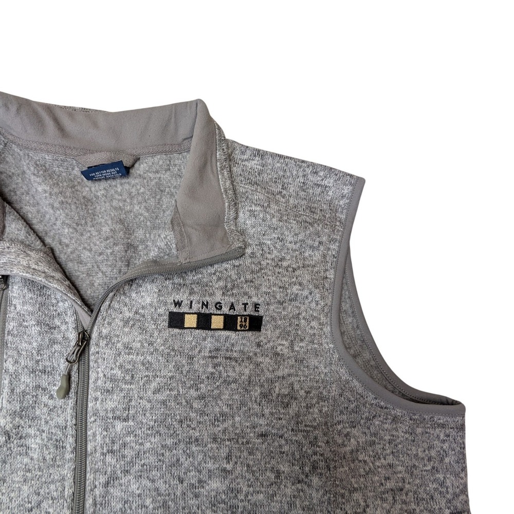Wingate University Charles River Apparel Mens XXL‎ Heather Gray Full Zip Vest
